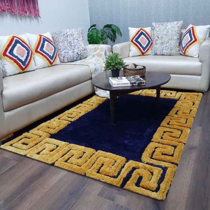 Blue Base Yellow Border Shaggy