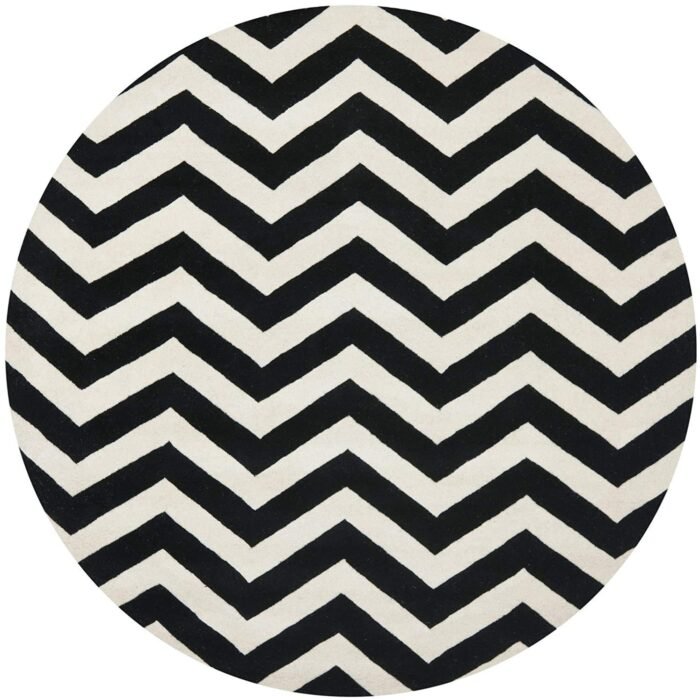 black Ivory Round Rug