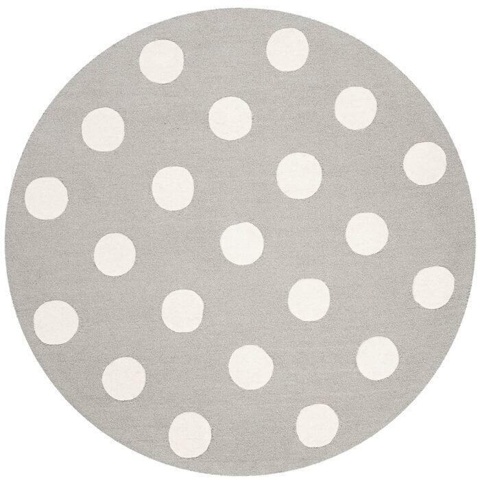 Ivory Grey Round Rug