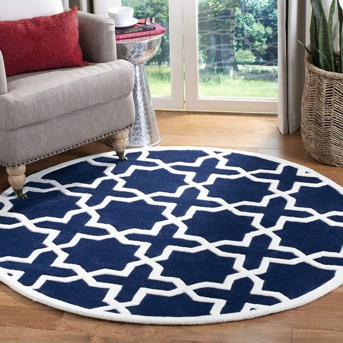Blue Ivory Round Rug