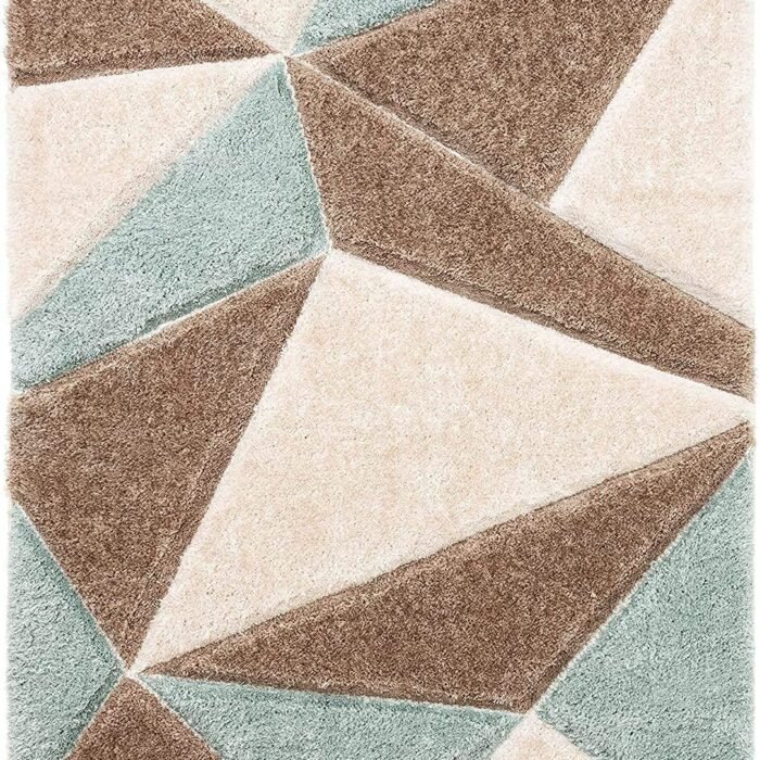 Blaue Diagonalen Shaggy Rug