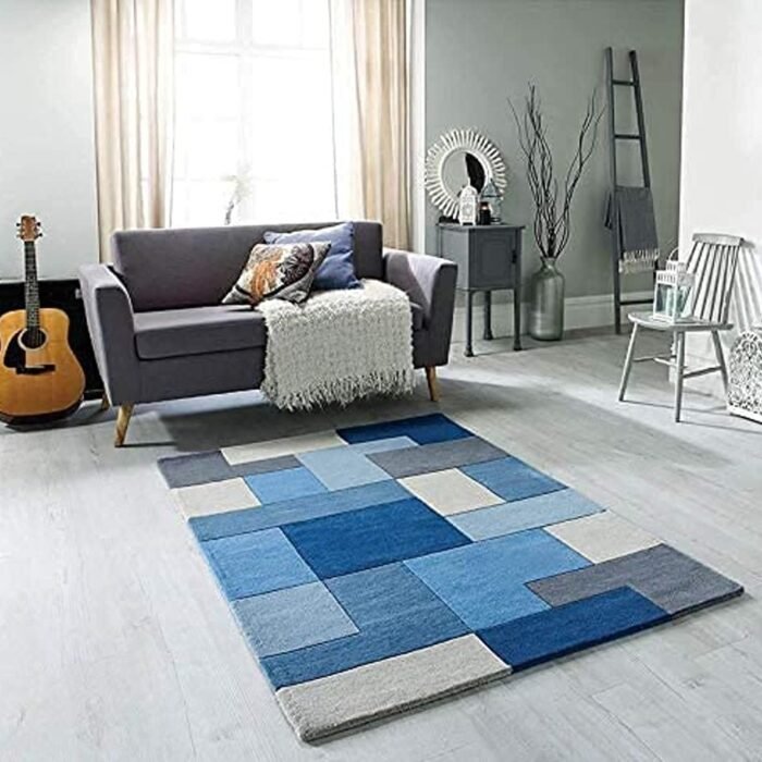 carpet trends geometrical blue carpet